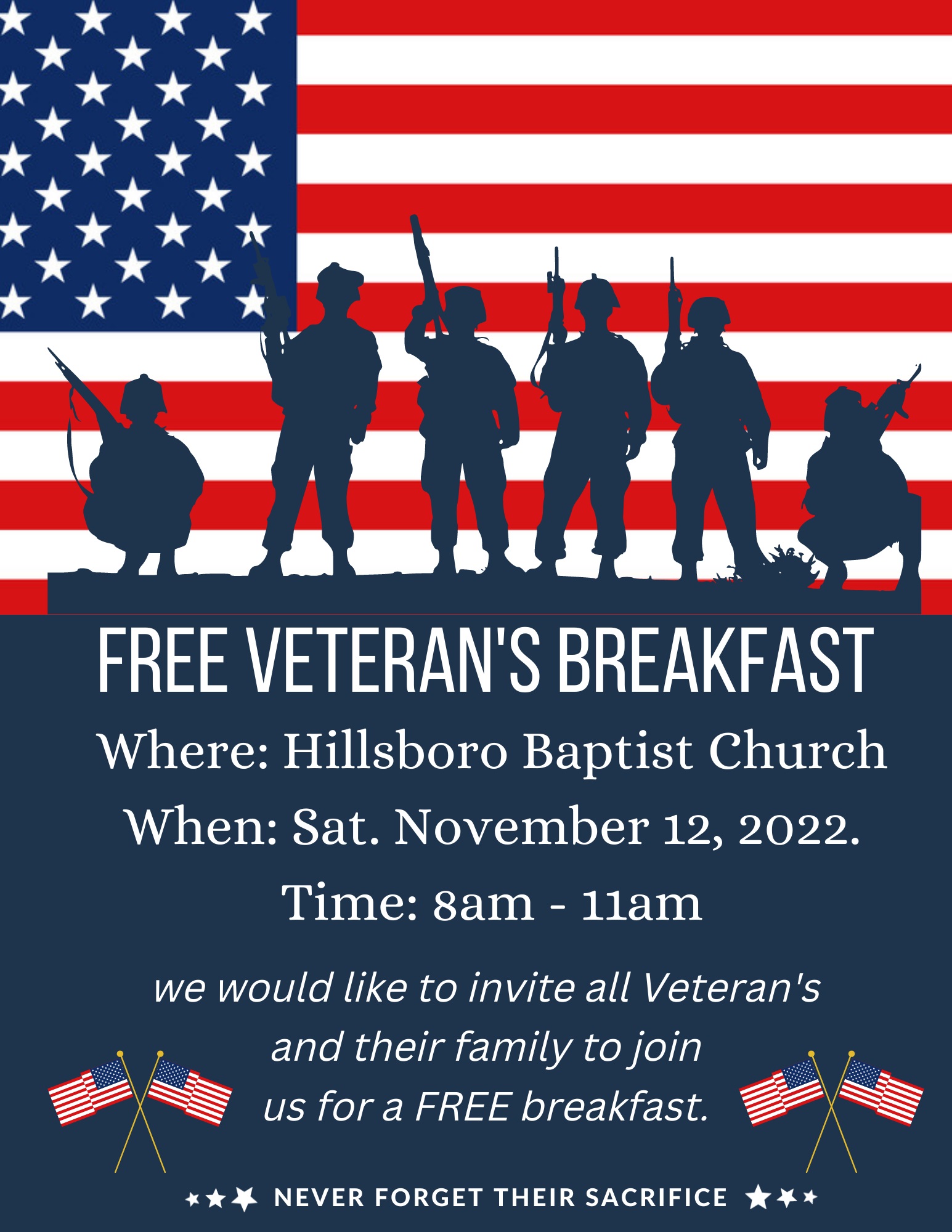 FREE Veterans Breakfast Hillsboro Christian School